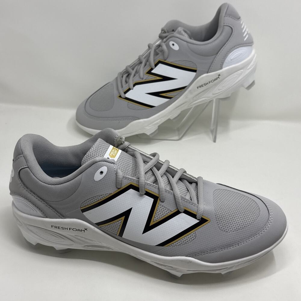 New Balance Fresh Foam X 3000v7 Molded Grey PL3000G7 Baseball Cleats Men’s 13.